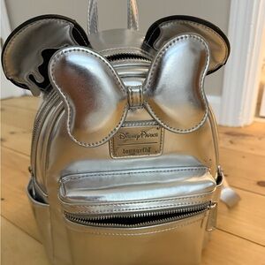 Disney’s Loungefly 100th Anniversary Edition Metallic Silver Backpack